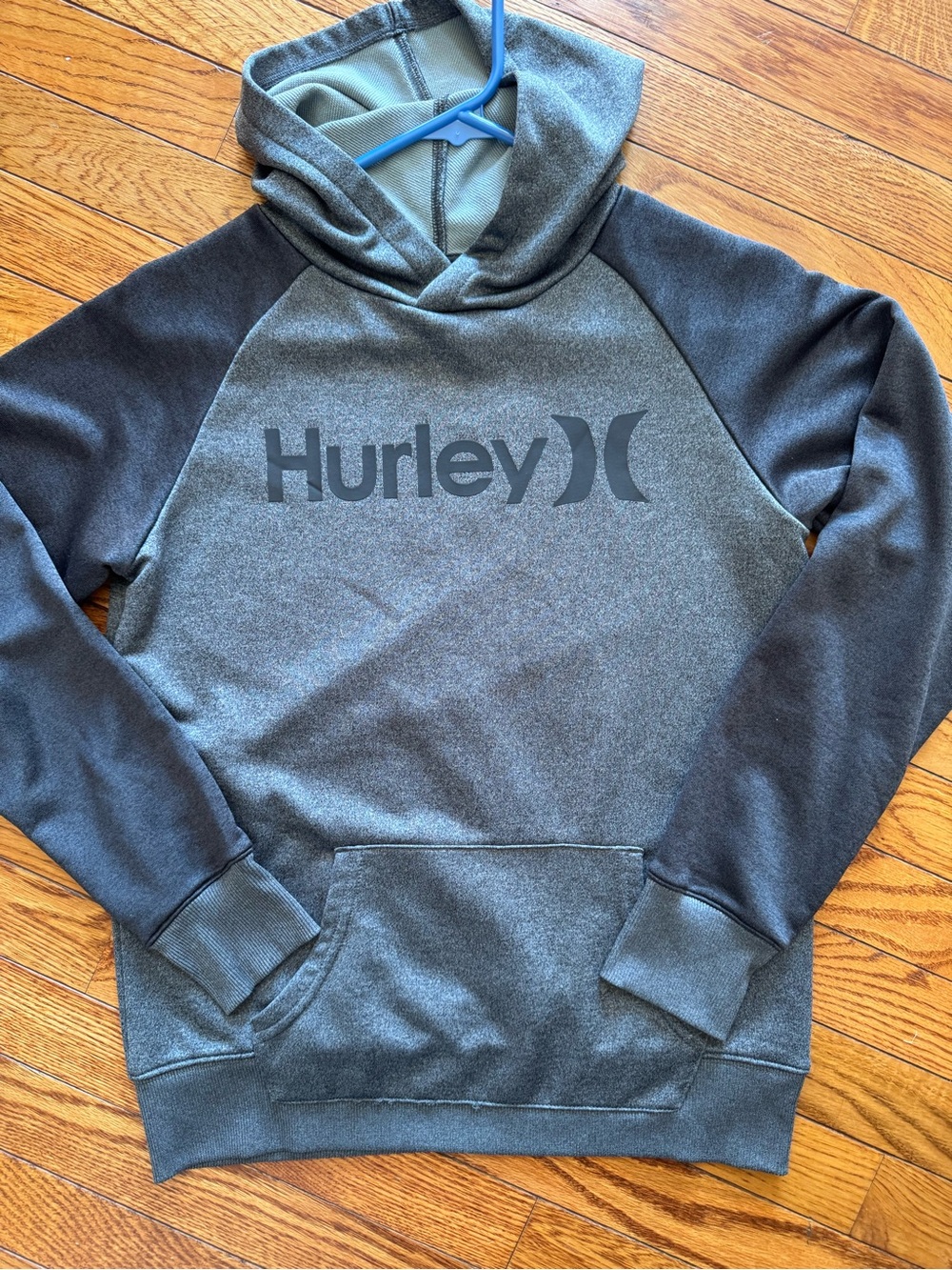 Hurley Two-Tone Charcoal Gray Pullover Hoodie